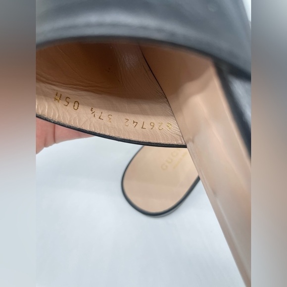 Gucci Black leather Marmont Double G Slide Sandals EU 37.5 US 7.5 - Picture 8 of 12